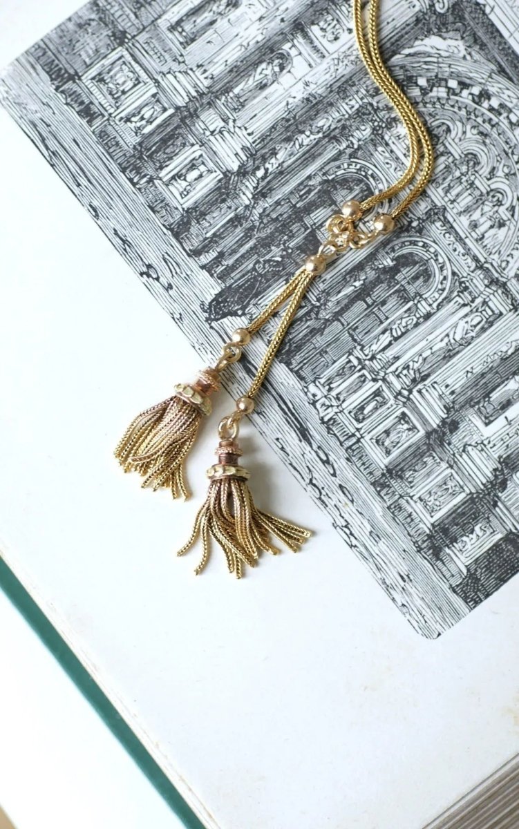 Collier trois ors négligé pompons - Castafiore