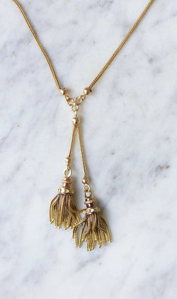 Collier trois ors négligé pompons - Castafiore