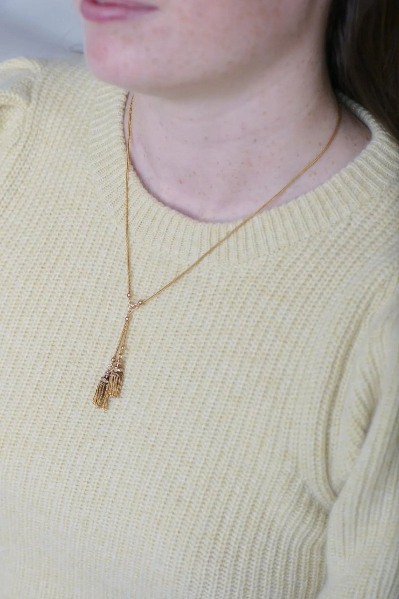 Collier trois ors négligé pompons - Castafiore