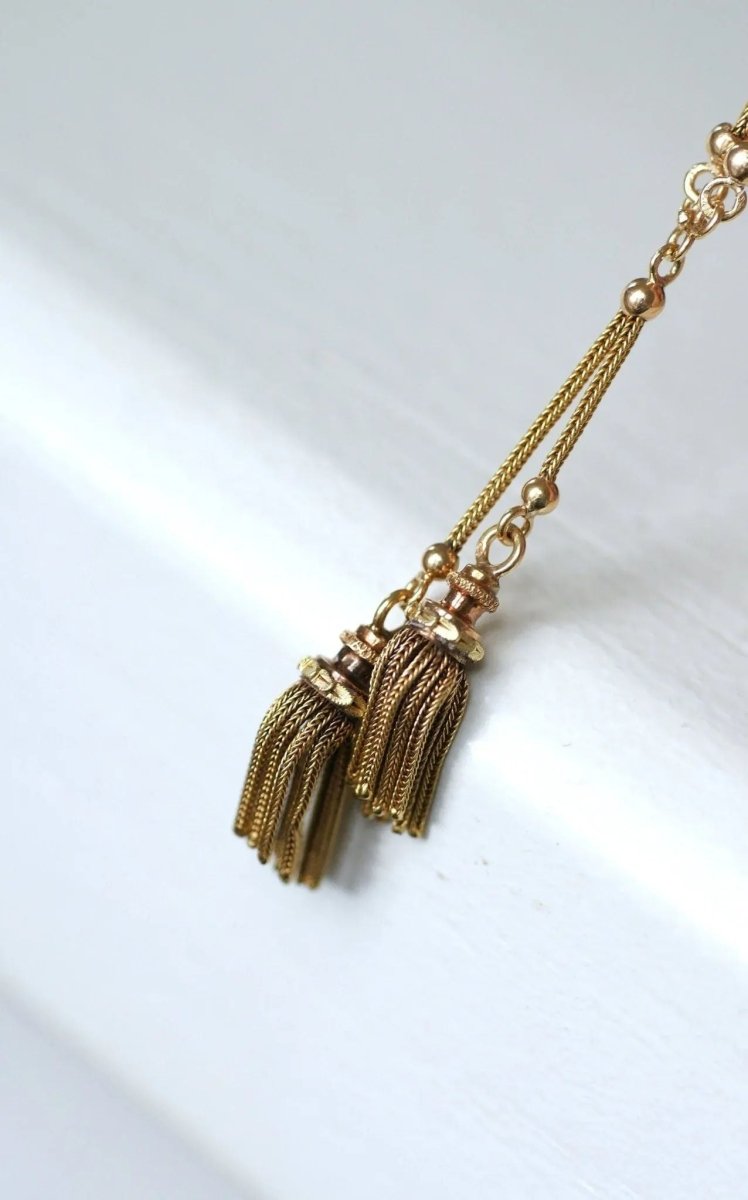 Collier trois ors négligé pompons - Castafiore