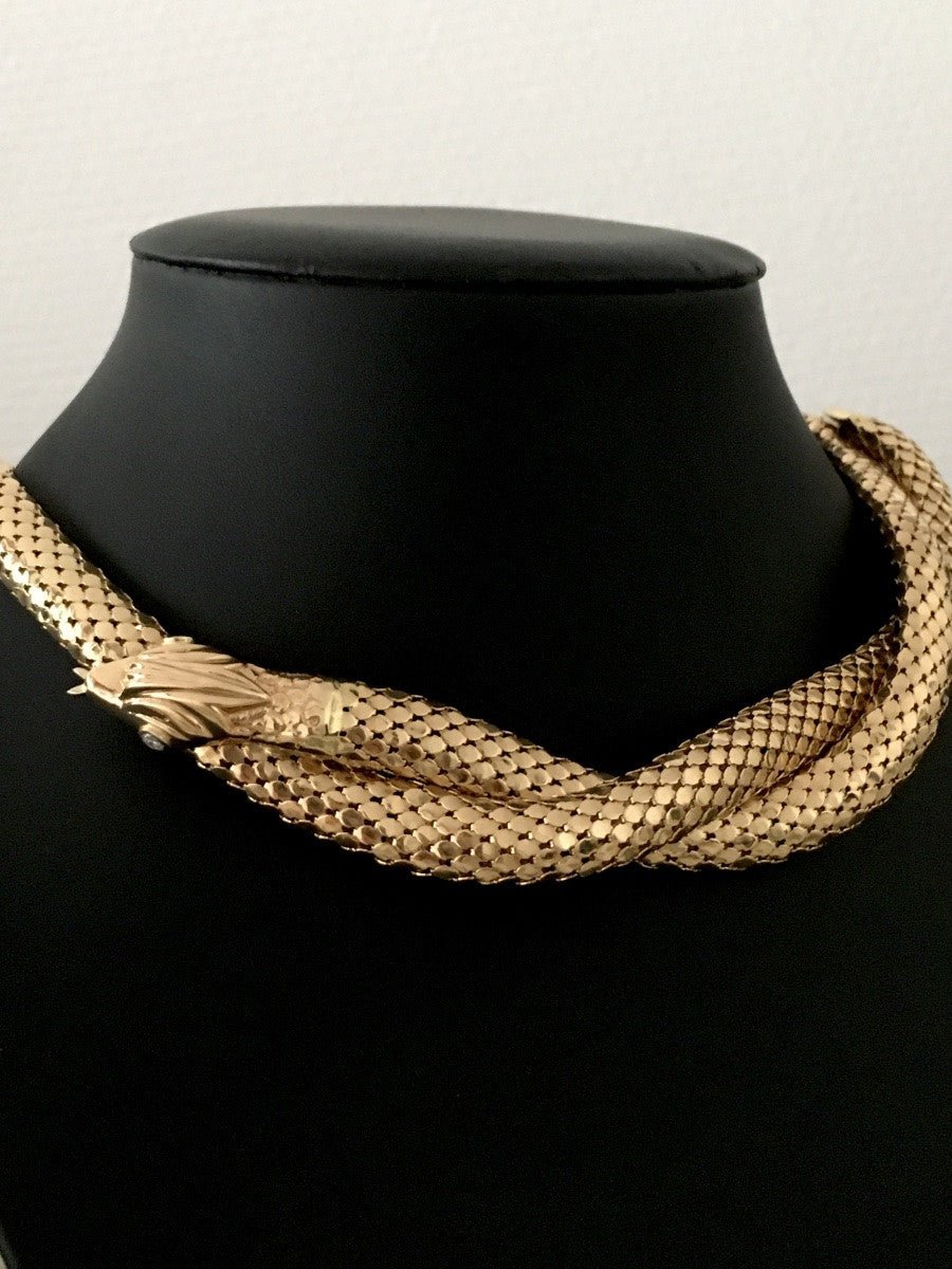 Collier Tubogas en or jaune et diamants - Castafiore