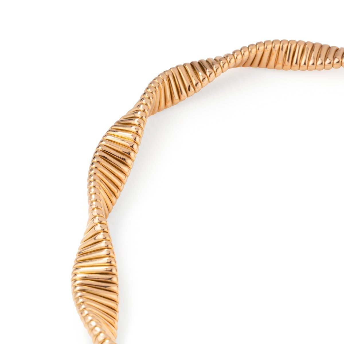 Collier Tubogas negligé en or jaune et diamants - Castafiore