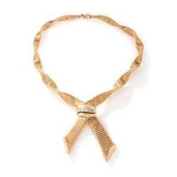 Collier Tubogas negligé en or jaune et diamants - Castafiore