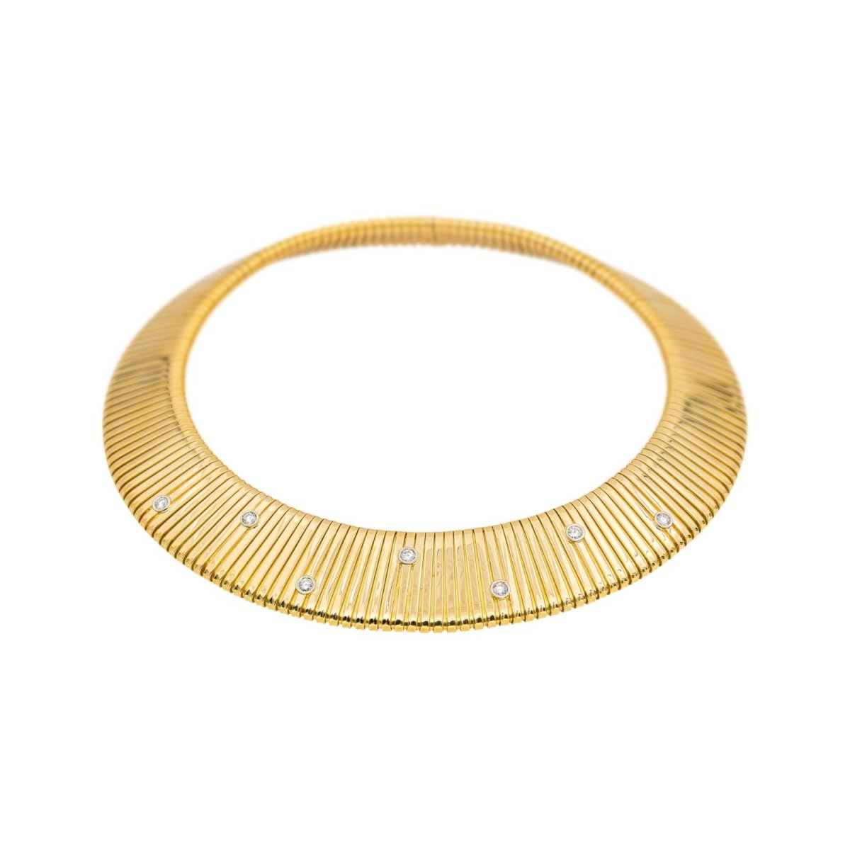 Collier Tubogas WEINGRILL en or jaune et diamants - Castafiore