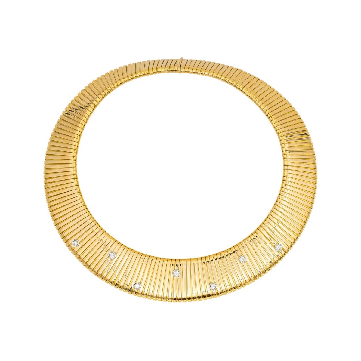 Collier Tubogas WEINGRILL en or jaune et diamants - Castafiore
