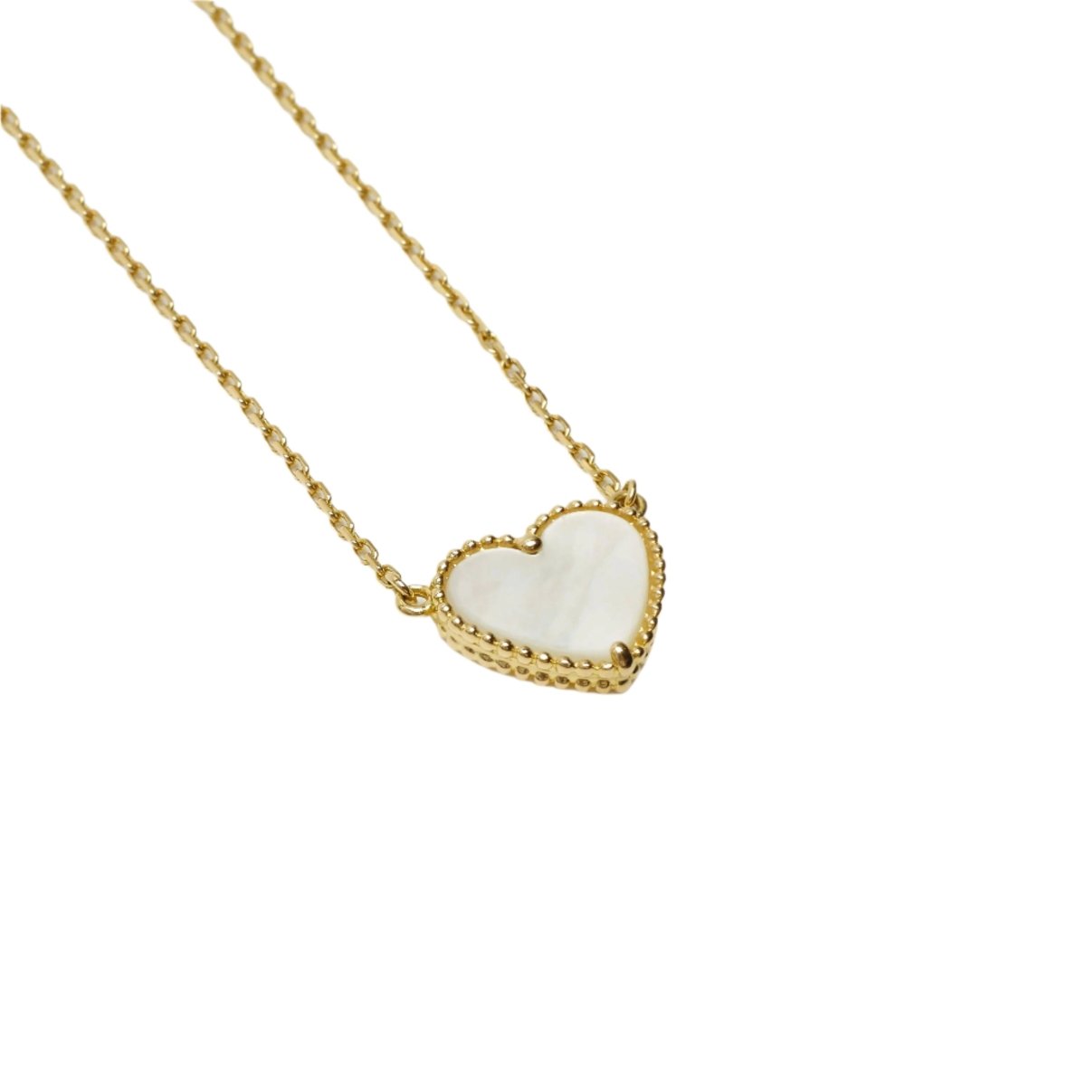 Collier VAN CLEEF & ARPELS "Lucky Alhambra Heart" en or jaune et nacre blanche - Castafiore