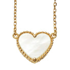 Collier VAN CLEEF & ARPELS "Lucky Alhambra Heart" en or jaune et nacre blanche - Castafiore