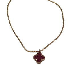 Collier VAN CLEEF & ARPELS "Sweet Alhambra" en or rose et cornaline - Castafiore
