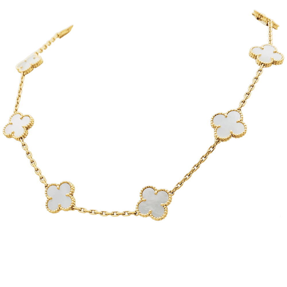 Collier VAN CLEEF & ARPELS "Vintage Alhambra" en or jaune et nacre - Castafiore