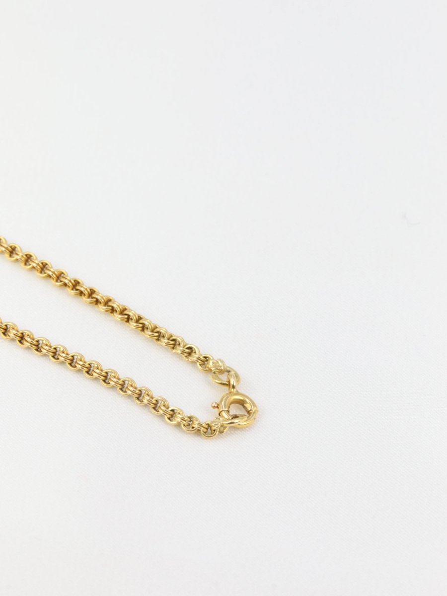 Collier vintage en or, corail et diamants taille ancienne - Castafiore