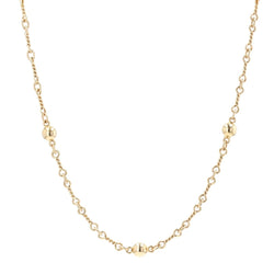 Collier vintage en or long perles d'or et maillons torsadés - Castafiore