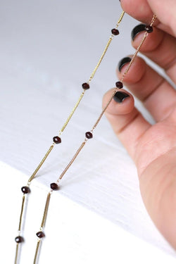 Collier vintage or et perles de grenat - Castafiore