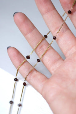 Collier vintage or et perles de grenat - Castafiore