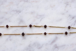 Collier vintage or et perles de grenat - Castafiore