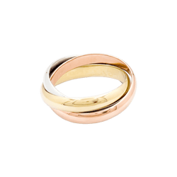 Bague Cartier, "Trinity Classique", trois anneaux en trois tons d'or.