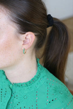 Créoles Emeraudes sur Or Jaune - Castafiore