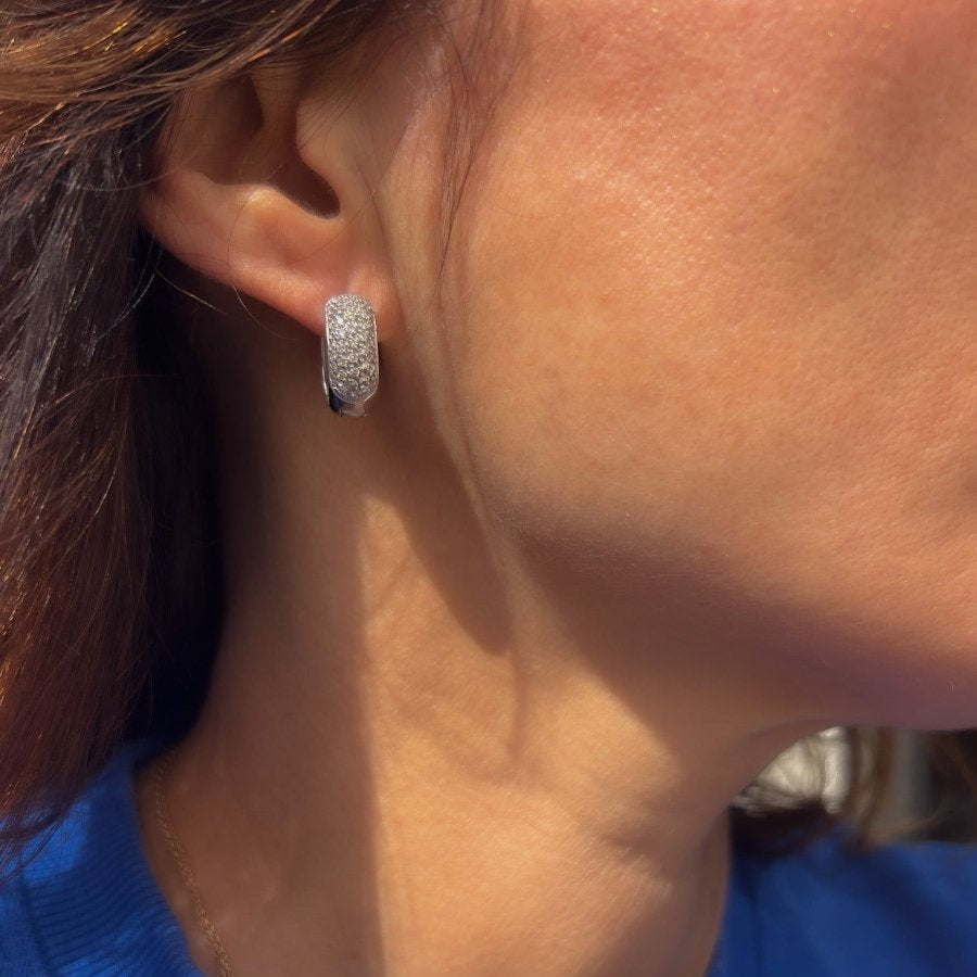 Créoles en or blanc et diamants - Castafiore