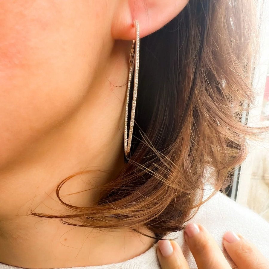 Créoles en or rose et diamants - Castafiore