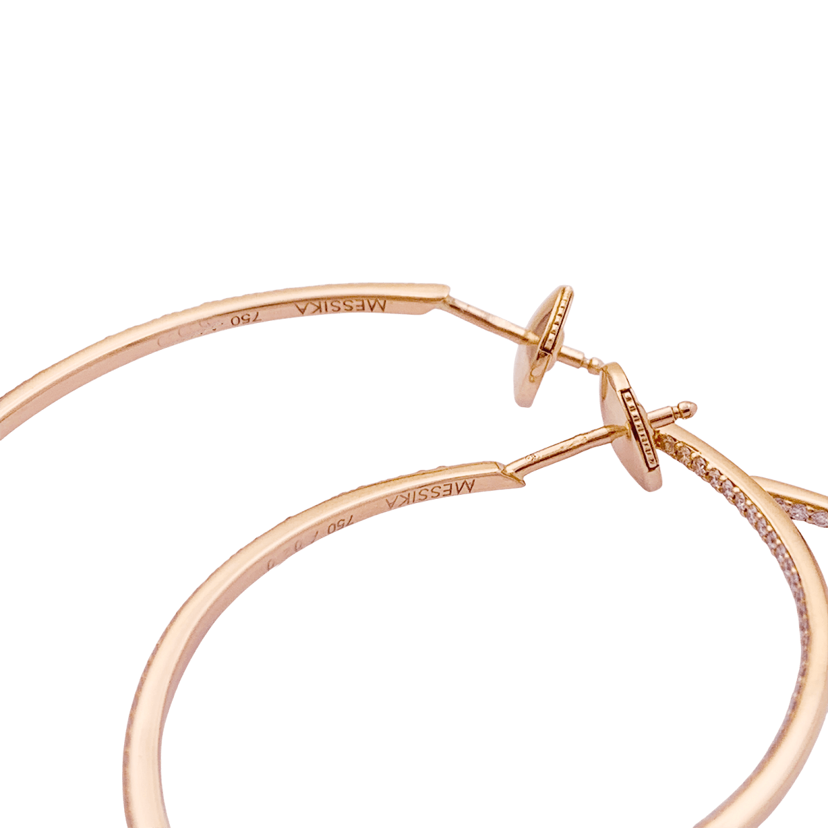 Créoles Messika New Gatsby en or rose avec diamants - Castafiore