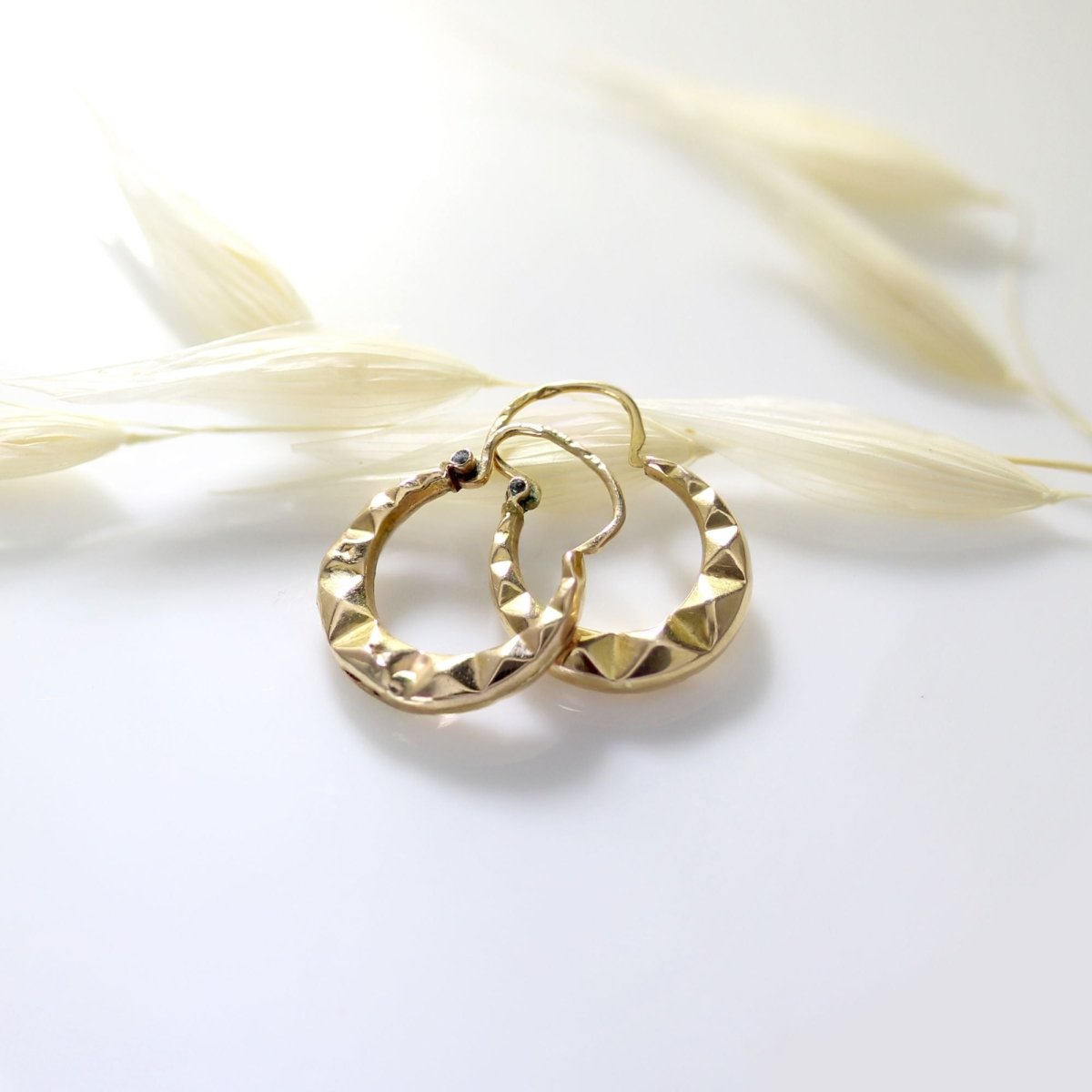 Créoles or rose facetté - Castafiore