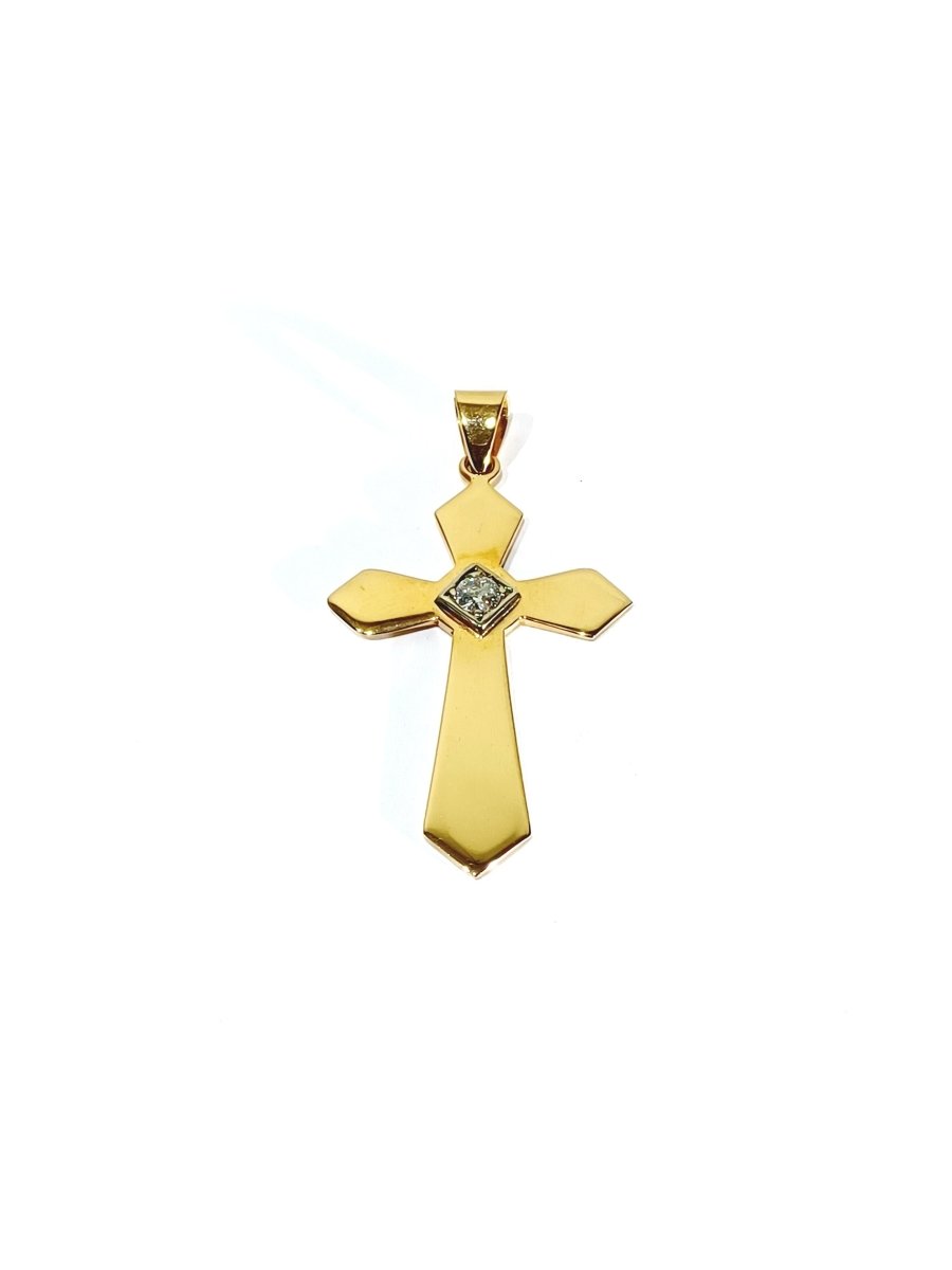 Croix En Or Rose Et Diamant - Castafiore