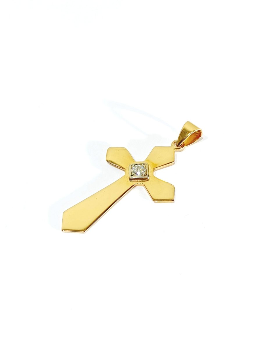 Croix En Or Rose Et Diamant - Castafiore