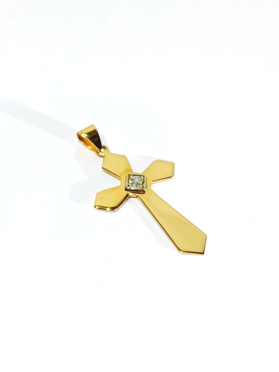 Croix En Or Rose Et Diamant - Castafiore