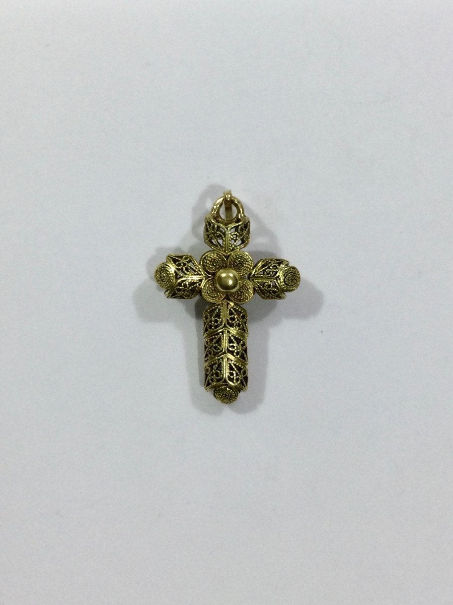 Croix Filigranée En Or Jaune - Castafiore