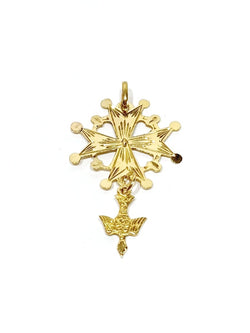 Croix Huguenote avec Saint - Esprit en or 18 carats - Castafiore