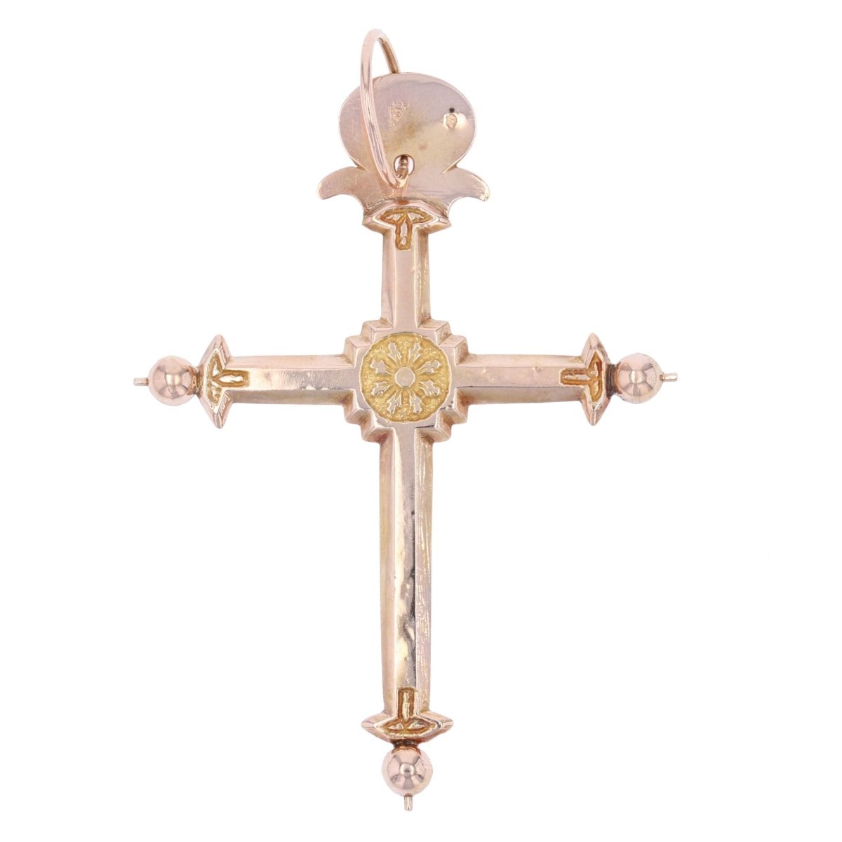 Croix JEANNETTE Ancienne en or rose - Castafiore