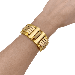 Bracelet "Tank", or jaune et or rose.