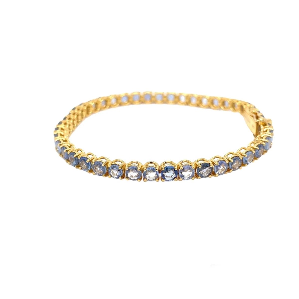 CTW 11 Natural Blu Sapphire Gold Tennis Bracelet - Castafiore