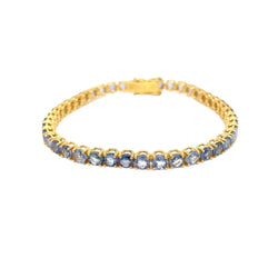 CTW 11 Natural Blu Sapphire Gold Tennis Bracelet - Castafiore