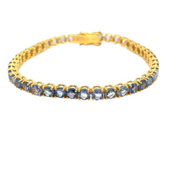 CTW 11 Natural Blu Sapphire Gold Tennis Bracelet - Castafiore