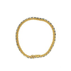 CTW 11 Natural Blu Sapphire Gold Tennis Bracelet - Castafiore