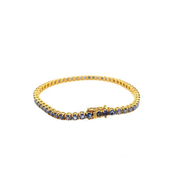 CTW 6 Natural Blu Sapphire Gold Tennis Bracelet - Castafiore