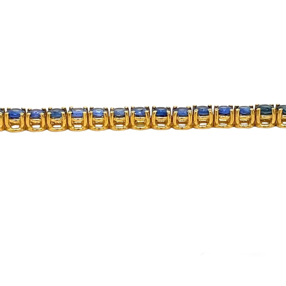 CTW 6 Natural Blu Sapphire Gold Tennis Bracelet - Castafiore