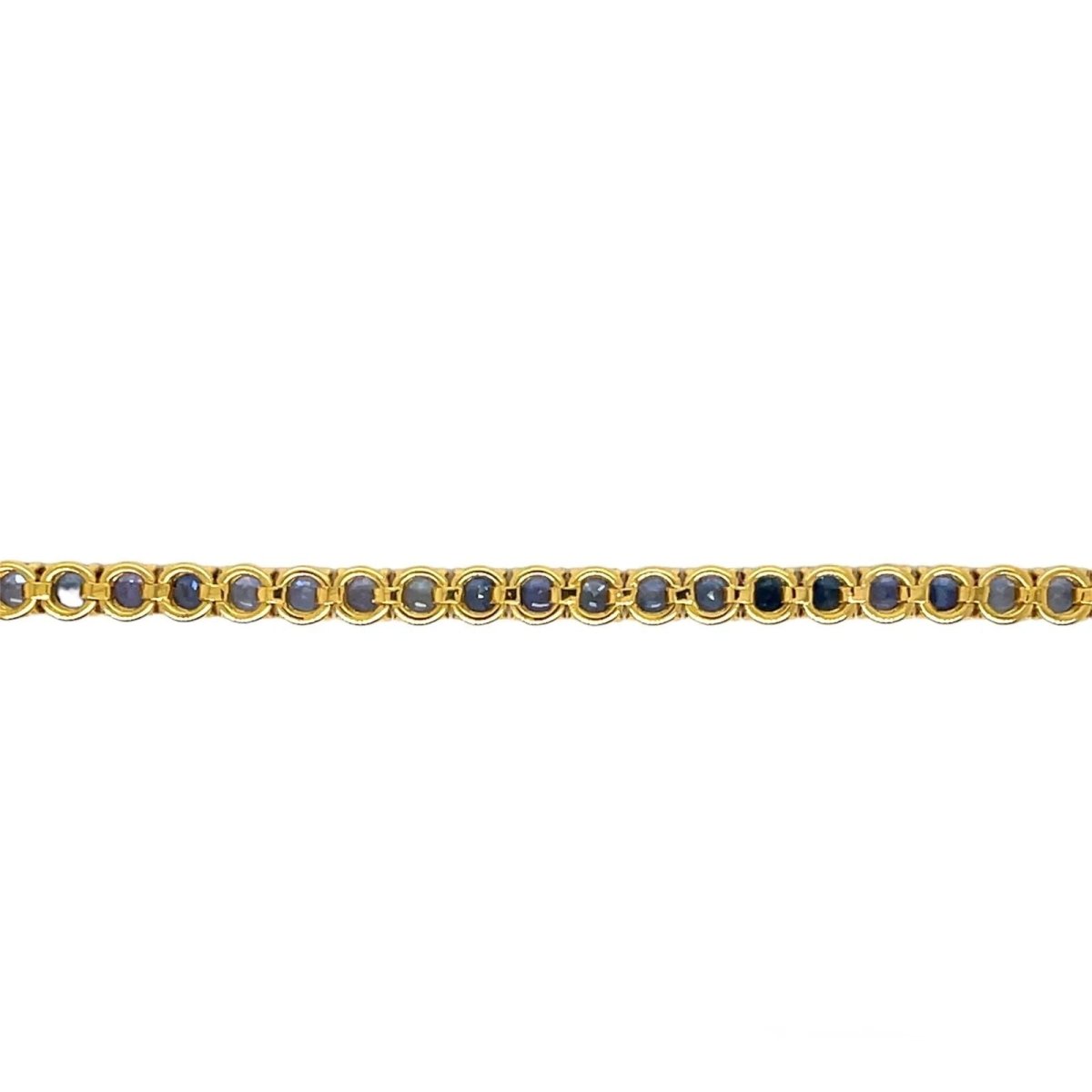 CTW 6 Natural Blu Sapphire Gold Tennis Bracelet - Castafiore