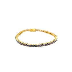 CTW 6 Natural Blu Sapphire Gold Tennis Bracelet - Castafiore