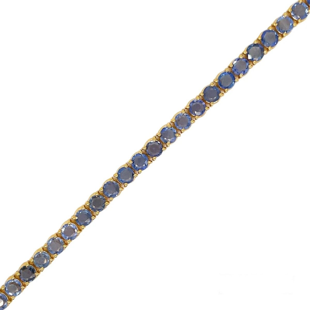 CTW 8 Natural Blu Sapphire Gold Tennis Bracelet - Castafiore