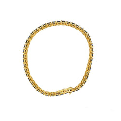 CTW 8 Natural Blu Sapphire Gold Tennis Bracelet - Castafiore