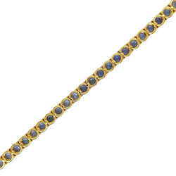 CTW 8 Natural Blu Sapphire Gold Tennis Bracelet - Castafiore