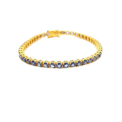 CTW 8 Natural Blu Sapphire Gold Tennis Bracelet - Castafiore