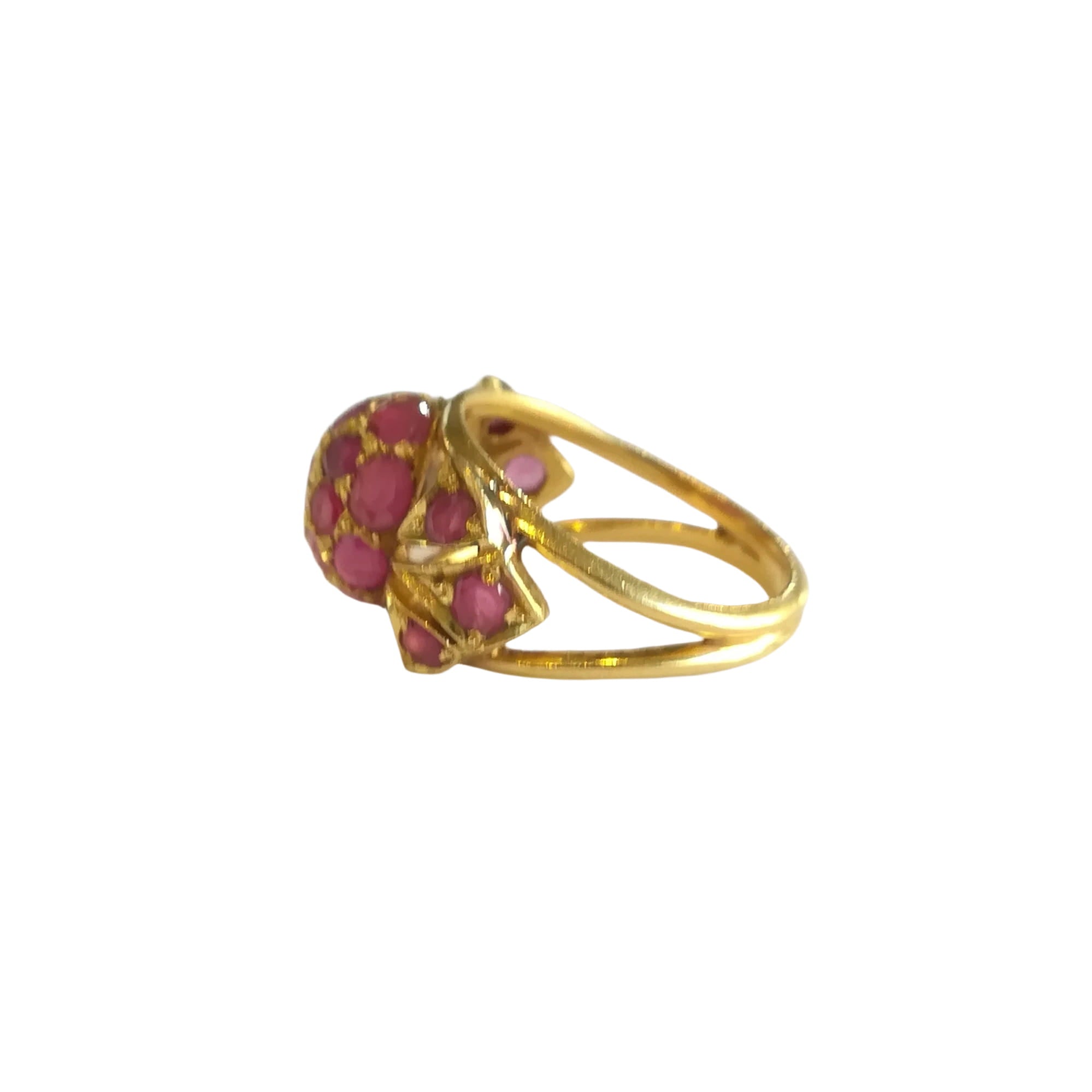 Bague Boule Or Jaune Rubis
