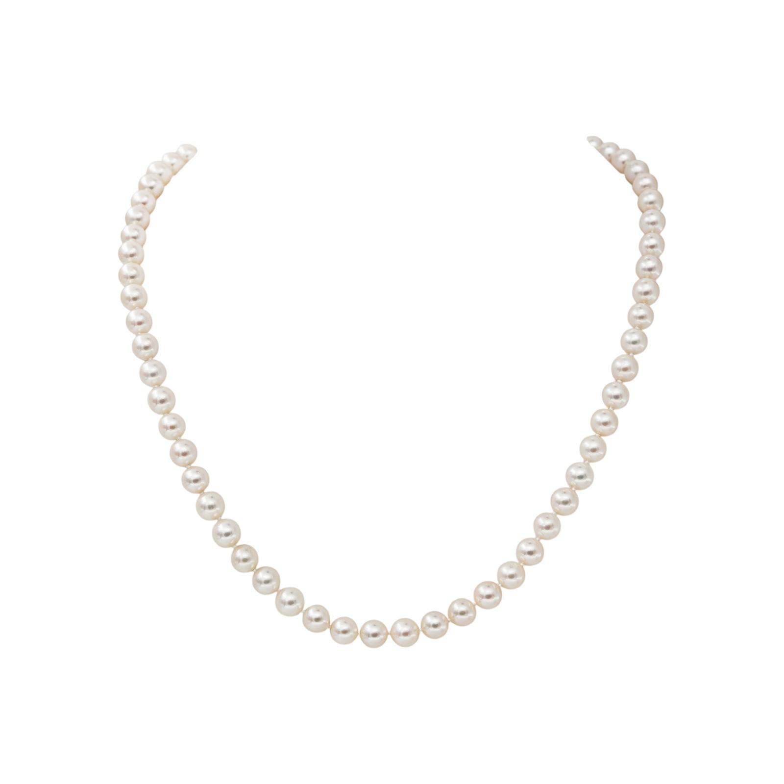 Collier  Or blanc  Perle