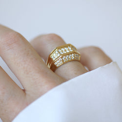 Bague Jonc en or jaune et diamants