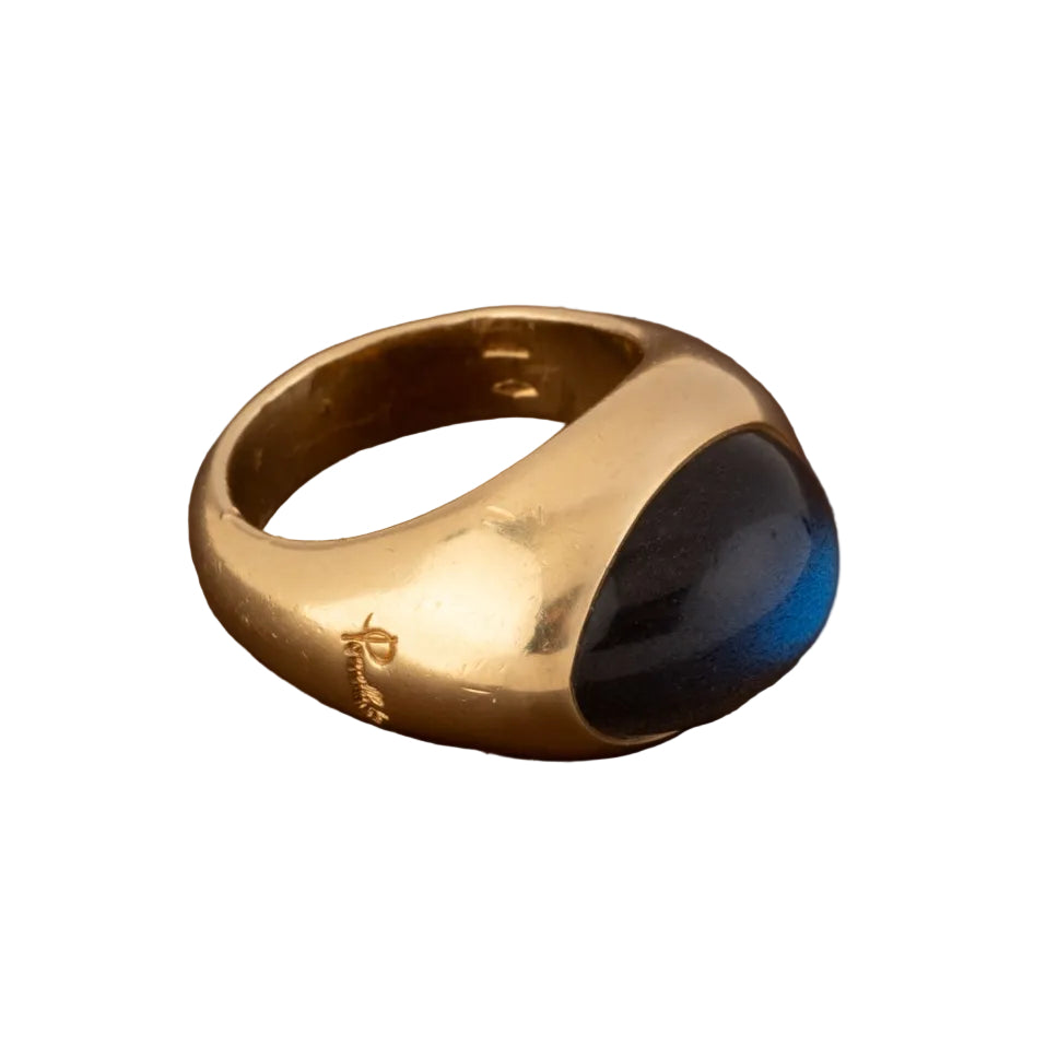 Bague Jonc POMELLATO en or jaune et labradorite