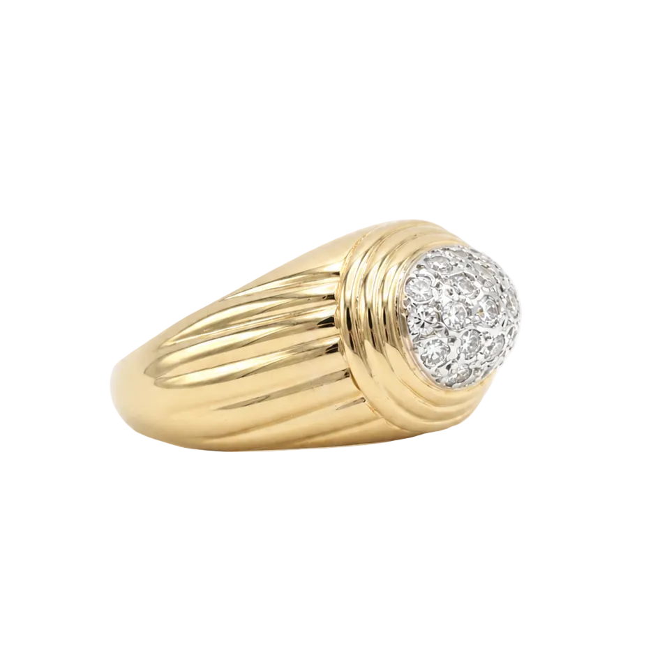 Bague Dôme en or jaune et diamants