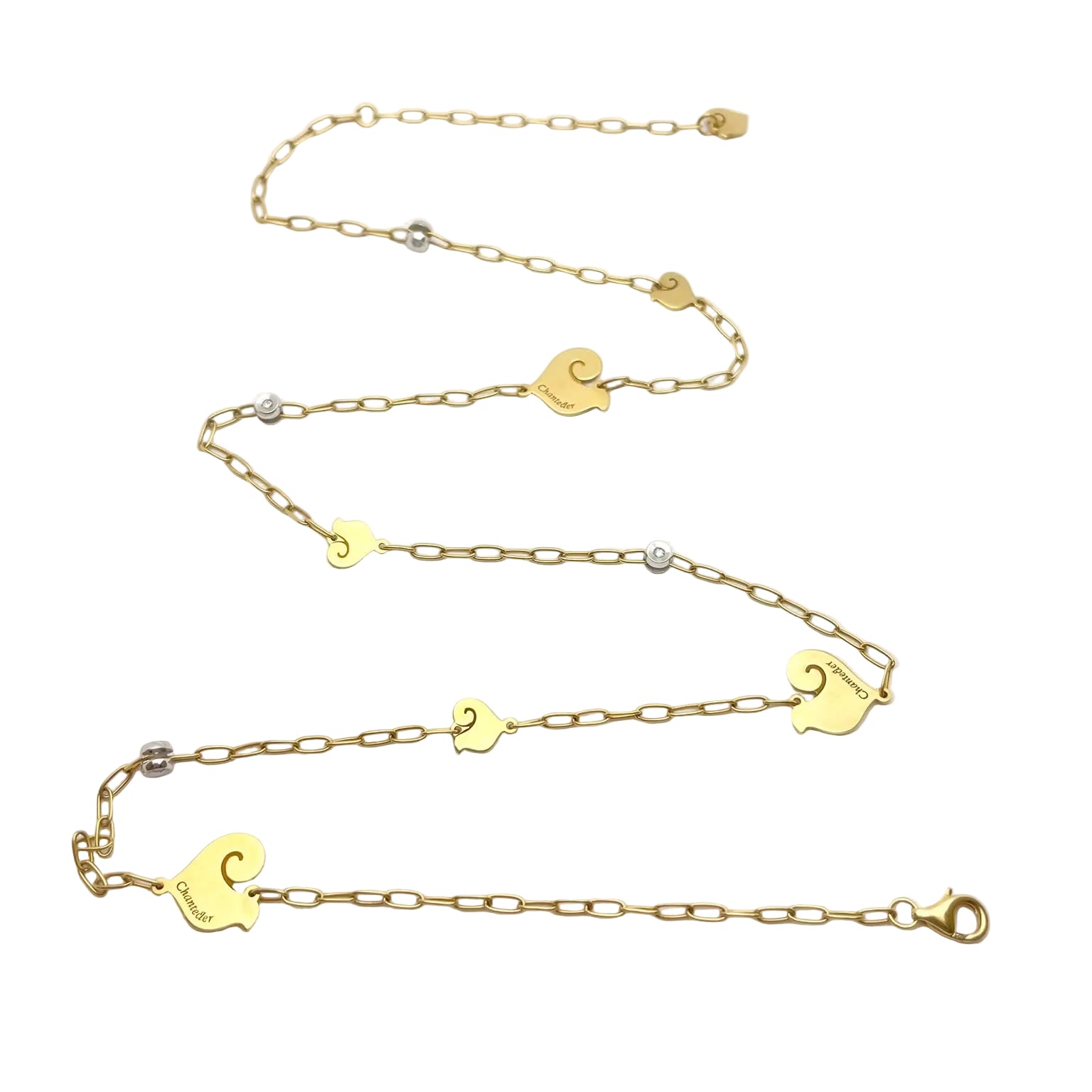 Collier Chaîne CHANTECLER en or blanc, or jaune et diamants