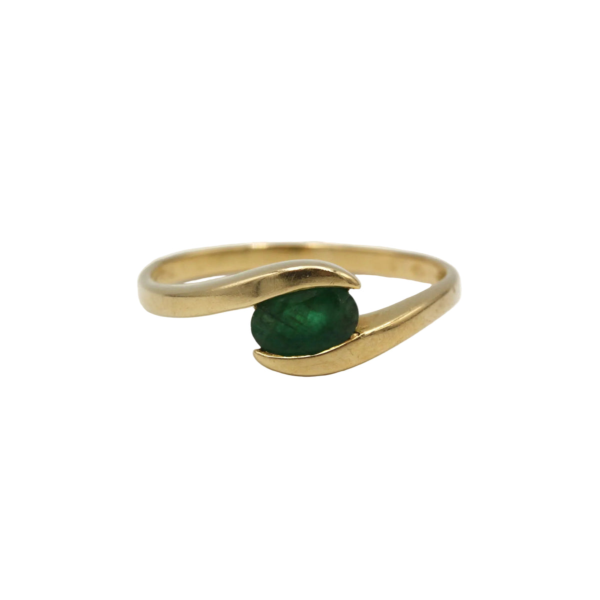 Bague Toi & Moi en or jaune et émeraude